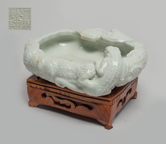 Chinese Cream Glazed Porcelain Brush Washer