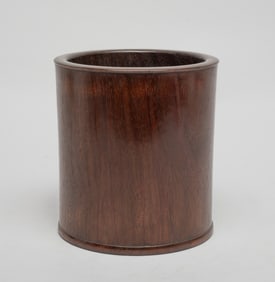 Chinese Export Wood Brush Pot