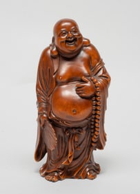 Chinese Export Boxwood Sculpture of Buddha