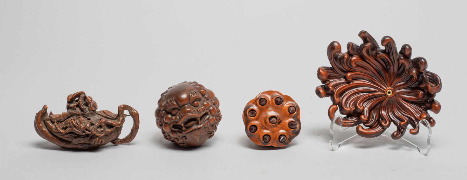 Estate Large Set Chinese Boxwood Carvings (1 of 14)