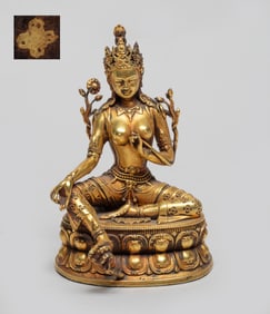 Chinese Gilt Bronze Sculpture of Buddha