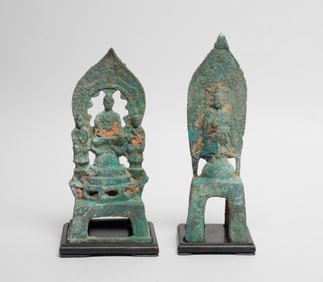 Two Chinese Bronze Sculptures of Buddha