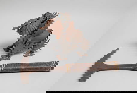 Vintage Metal Hammer & Sculpture: Including a vintage metal hammer, and a rustic metal dog sculpture. Approx. 12.5*6.8 inch (hammer size).