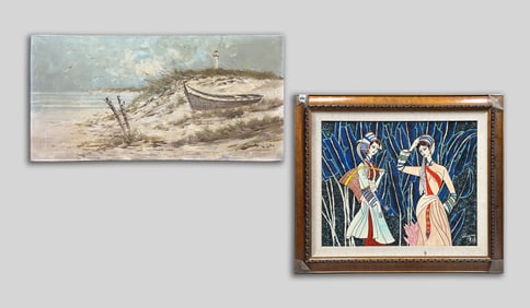 Estate Enameled Painting & Oil Painting