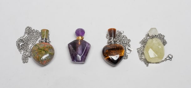 Set Amethyst, Gemstone Perfume Bottles