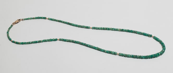 Vintage Green Color Gemstone Necklace