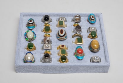 Estate Large Set Chinese Rings Collections