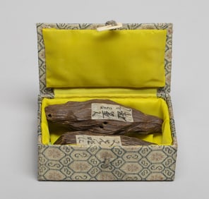 Two Chinese Export Large Agarwood Toggles