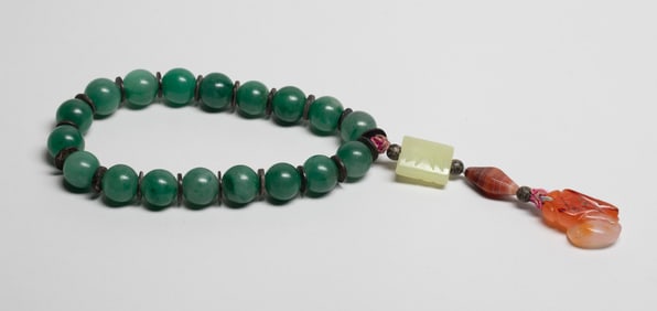 Estate Chinese Jade, Agate Prayer Beads