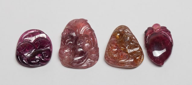 Estate Set Chinese Tourmaline Pendants