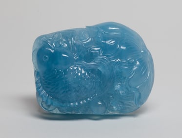Estate Large Chinese Aquamarine Sculpture