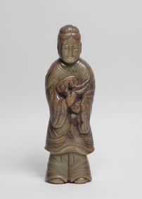 Tall Chinese Jade Sculpture of Lady