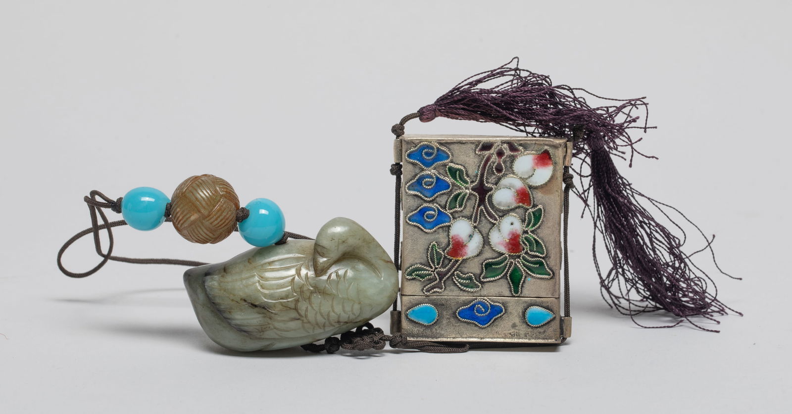 Estate Chinese Jade & Enameled Hanging Piece (1 of 12)