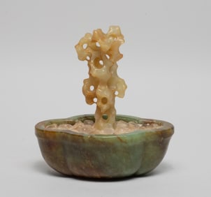 Estate Chinese Jade Bonsai Sculpture
