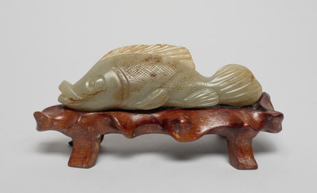 Chinese Jade Carved Fish Sculpture