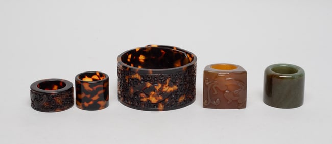 Estate Chinese Thumb Rings & Bangle