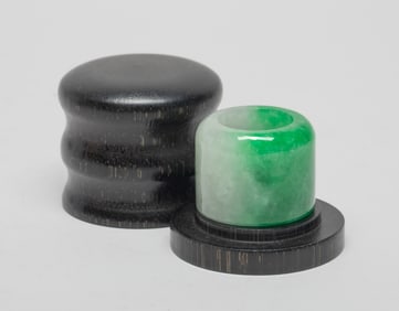 Chinese Jade Thumb Ring w/ Case