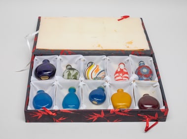 Large Set Chinese Peiking Glass Snuff Bottles