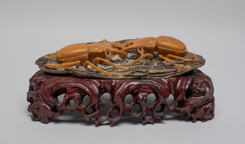Estate Chinese Shoushan Stone Sculpture