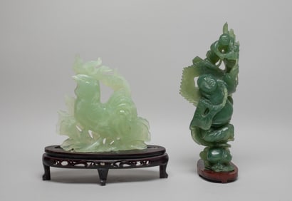 Two Chinese Jade Table Sculptures