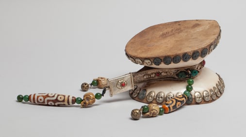 Estate Chinese/ Tibetan Dzi Beads Drum