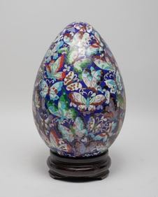 Estate Large Chinese Cloisonne Egg