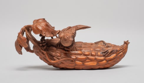 Estate Chinese Export Wood Table Sculpture