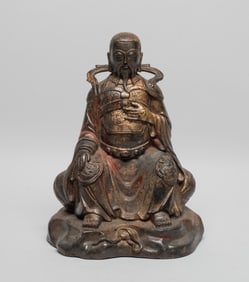 Chinese Painted Bronze Sculpture of Buddha