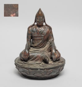 Estate Chinese Painted Bronze Buddha