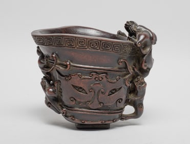 Rare Chinese Agarwood Carved Cup