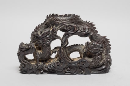 Chinese Wood Dragon Brush Stand