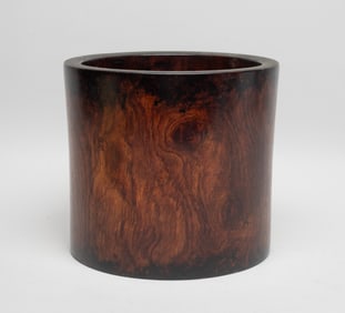 Estate Large Chinese Wood Brush Pot