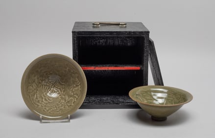 Chinese Yaochou Ware Porcelain Tea Cups