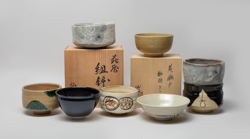 Vintage Japanese Stoneware Tea Bowls