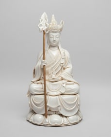 Rare Chinese Blanc De Porcelain Buddha