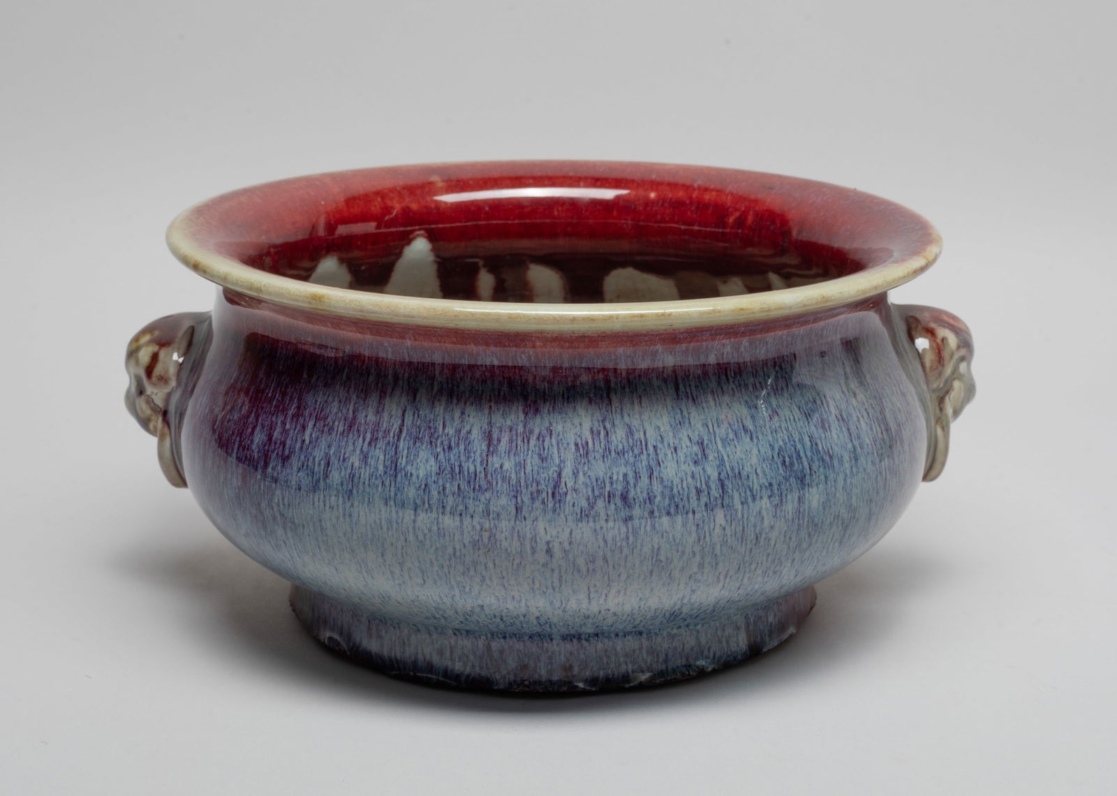 Large Chinese Flambe Glazed Porcelain Censer (1 of 11)