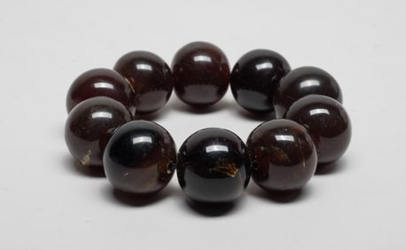 Estate Vintage Large Bead Amber Prayer Beads