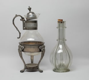 Two Vintage Glass Wine Service