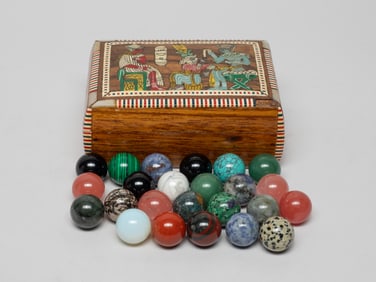 Estate Box of Gemstone Balls