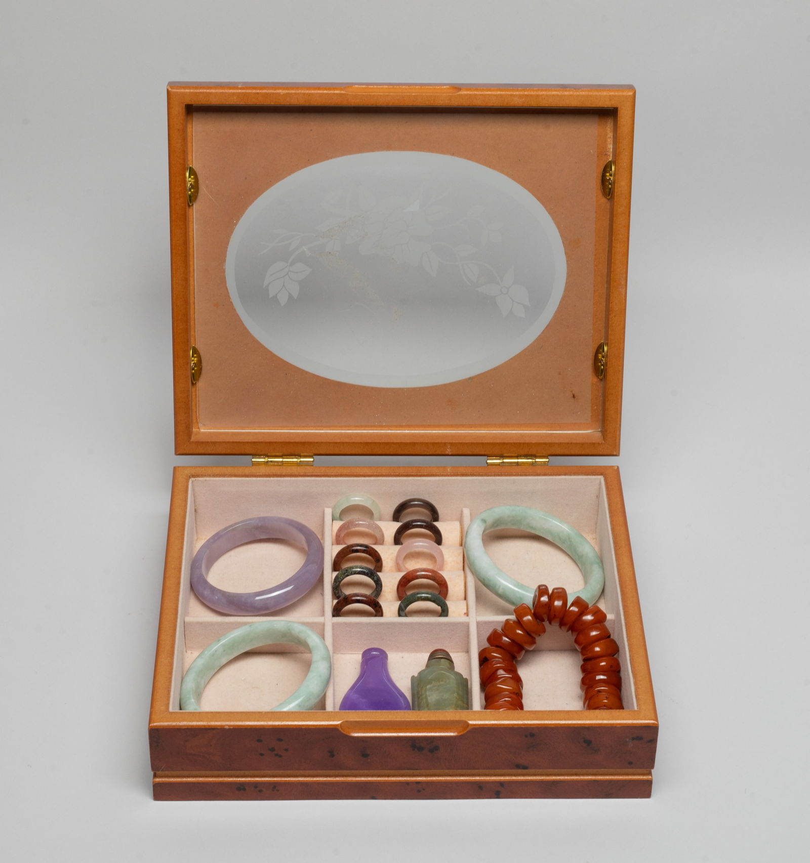 Estate Chinese Gemstone Rings & Bangles (1 of 13)