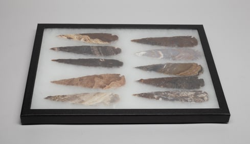 Estate Large Set Indian Stone Spears