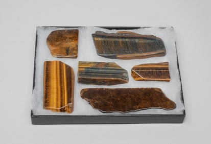 Estate Box of Tiger Eye Stones