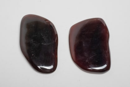 Two Polished Amber Slabs