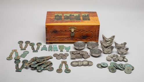 Estate Large Set Chinese Export Fengshui Coins