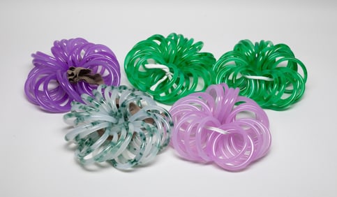 Estate Large Set Chinese Colored Stone Bangles
