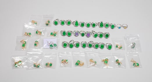 Estate Large Set Chinese Export Colored Jewelry