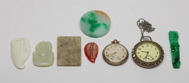 Estate Pocket Watches, Chinese Stone Carvings