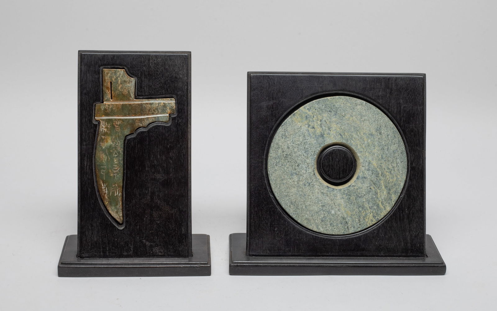 Chinese Export Jade/ Stone Carvings on Stand (1 of 12)