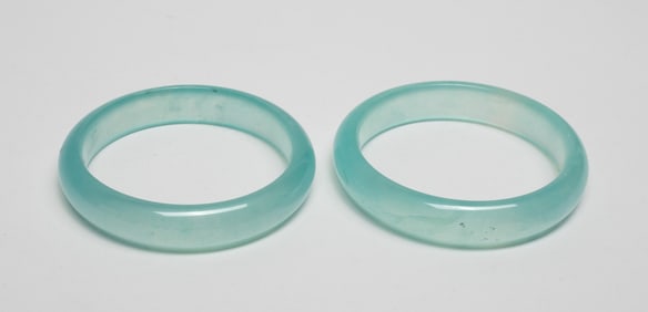 Two Clear Gemstone Bangles