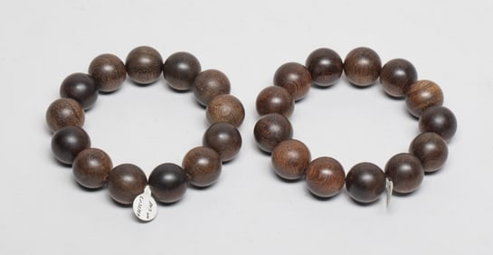Estate Two Chinese Export Agarwood Prayer Beads